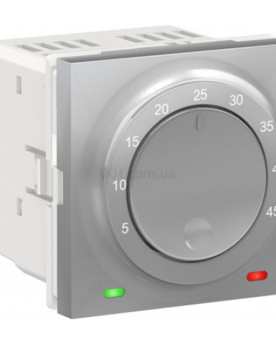 Термостат теплої підлоги 10А алюміній, Unica New, Schneider Electric, NU350330
