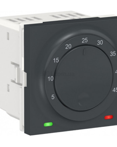 Термостат теплої підлоги 10А антрацит, Unica New, Schneider Electric, NU350354