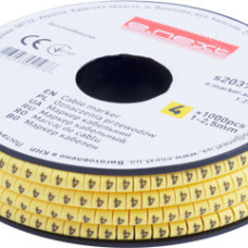 Маркер кабельний e.marker.stand.1.2.5.4, 1-2,5 кв.мм, "4", 1000 шт