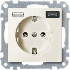 РОЗЕТКА 16 A + USB A+C 3 A, Бежевий Schneider Electric MTN2367-0344