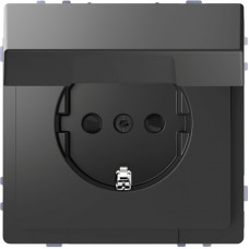  Розетка 16А с заземляющим контактом и крышкой IP20, Антрацит,MERTEN Schneider Electric MTN2310-6034