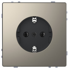 Розетка 16А с заземляющим контактом без шторок, Никель Merten, D-Life Schneider Electric MTN2301-6050
