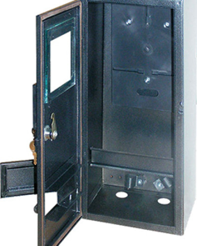 Корпус e.mbox.stand.n.f3.6.z.str металевий, під 3-ф. лічильник, порожня, навісний, 6 мод., з замком, вулична
