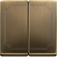 Подвійна клавіша для 2-клавішного
вимикача,  антична латунь, Merten Antique, Schneider Electric MTN412543