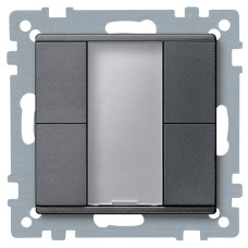  2-х кнопочный выключатель PLUS, антрацит, System M, Merten, Schneider Electric MTN627614