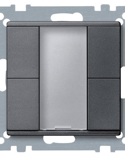  2-х кнопочный выключатель PLUS, антрацит, System M, Merten, Schneider Electric MTN627614