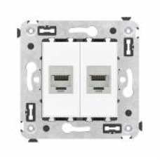 Центральная накладка для розетки 2-й RJ11/RJ12, мокко, MERTEN D-Life Schneider Electric MTN4215-6052