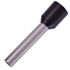 Ізольований наконечник втулковий e.terminal.stand.e4018.black 4,0 кв.мм, чорний, 100шт