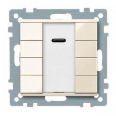 4 кнопочный выключатель PLUS с ИК-приемником, бежевый, KNX, Merten, Schneider Electric MTN617544