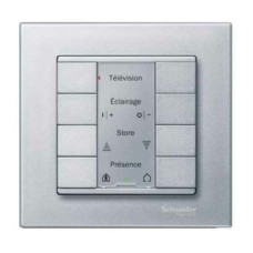 4-кнопочный выключатель plus PLUS, алюминий, System M, Merten, Schneider Electric MTN627814