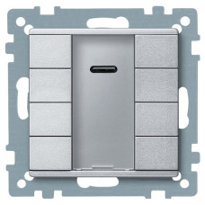 4-х кнопочный выключатель PLUS, с ИК приемником, алюминий, System M, Merten, Schneider Electric MTN627960