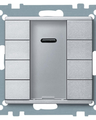 4-х кнопочный выключатель PLUS, с ИК приемником, алюминий, System M, Merten, Schneider Electric MTN627960