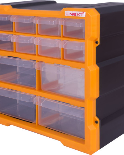 Органайзер пластиковий, e.toolbox.pro.19, 12-секційний 267х157х262мм