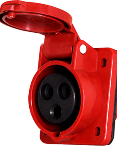 Силова розетка, що вбудовується e.socket.pro.4.16.wall, 4п., 380В, 16А (414)