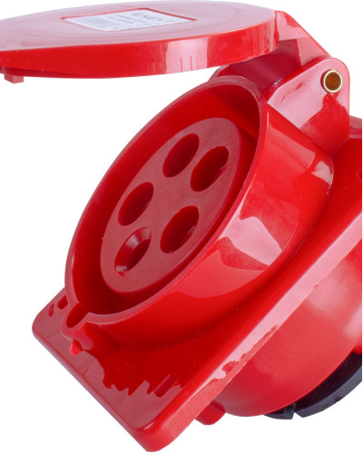 Силова розетка, що вбудовується e.socket.pro.5.16.wall, 5п., 380В, 16А (415)