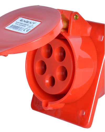 Силова розетка, що вбудовується e.socket.pro.5.32.wall, 5п., 380В, 32А (425)