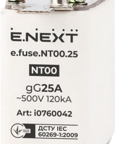 Запобіжник плавкий e.fuse.NT00.25, габарит 00, 25А