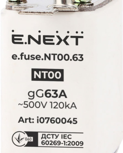 Запобіжник плавкий e.fuse.NT00.63, габарит 00, 63А