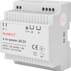 Блок живлення на DIN-рейку e.m-power.60.24 60Вт, DC24В