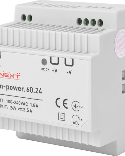 Блок живлення на DIN-рейку e.m-power.60.24 60Вт, DC24В