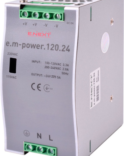 Блок живлення на DIN-рейку e.m-power.120.24 120Вт, DC24В