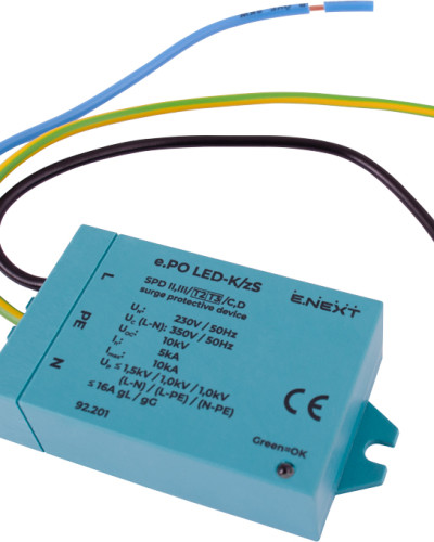 ПЗІП PO LED-K/zS клас II+III, 1 полюс + N-PE, для LED освітлення