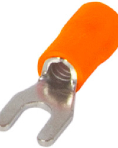 Ізольований наконечник вилковий e.terminal.stand.sv.5.4.orange 4-6 кв.мм, помаранчевий, 100шт