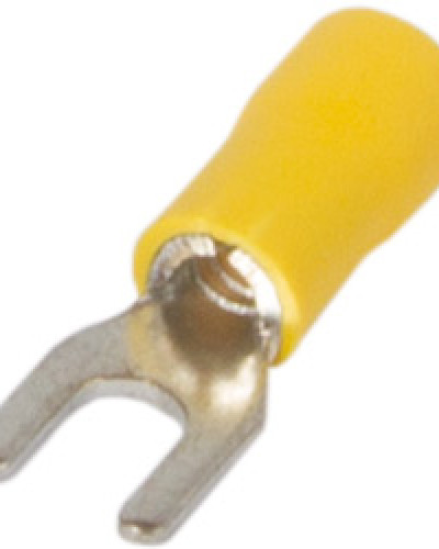 Ізольований наконечник вилковий e.terminal.stand.sv.5,5.8.yellow 4-6 кв.мм, жовтий, 100шт