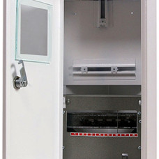 Корпус e.mbox.stand.w.f1.08.z.е металевий, під 1-ф. електронний лічильник, 8 мод., що вбудовується, з замком.