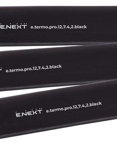 Термоусаджувальна трубка з клейовим шаром e.termo.pro.12,7.4,2.black, 12,7/4,2, 1м, чорна