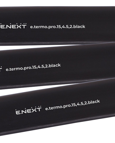 Термоусаджувальна трубка з клейовим шаром e.termo.pro.15,4.5,2.black, 15,4/5,2, 1м, чорна