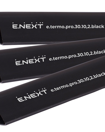 Термоусаджувальна трубка з клейовим шаром e.termo.pro.30.10,2.black, 30/10,2, 1м, чорна