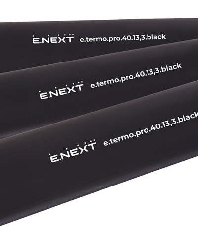Термоусаджувальна трубка з клейовим шаром e.termo.pro.40.13,3.black, 40/13,3, 1м, чорна