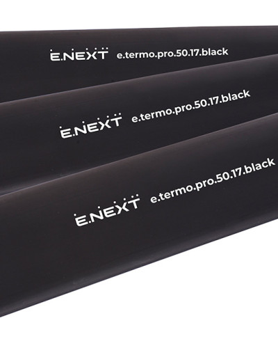 Термоусаджувальна трубка з клейовим шаром e.termo.pro.50.17.black, 50/17, 1м, чорна