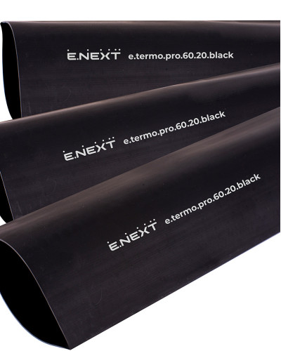 Термоусаджувальна трубка з клейовим шаром e.termo.pro.60.20.black, 60/20, 1м, чорна