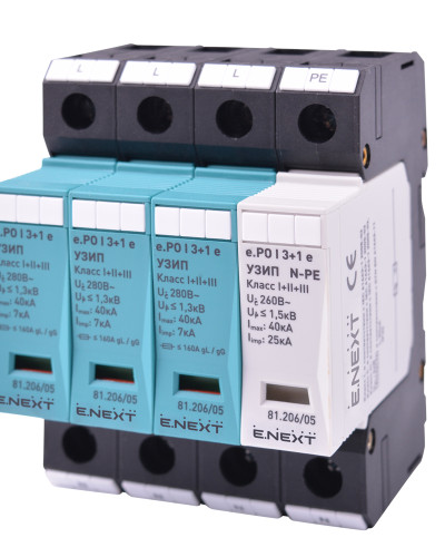 ПЗІП e.PO I 3+1m e 280V/7kA клас I+II+III, 3 полюси + N-PE, моноблок