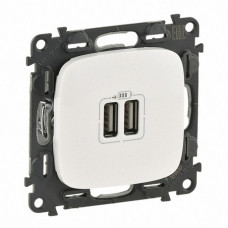Розетка USB для зарядки подвійна Перлина, Valena ALLURE
