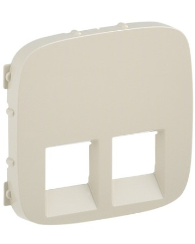 Лицевая панель розетки rj11+rj45 слоноваяяя кость valena allure