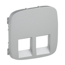 Лицьова панель розетки rj11+rj45 алюміній valena allure