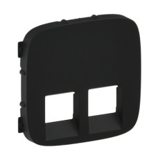 Лицьова панель розетки rj11+rj45 антрацит valena allure