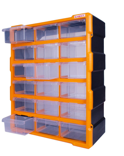 Органайзер пластиковий, e.toolbox.pro.24, 24" 18-секційний 381х157х475мм