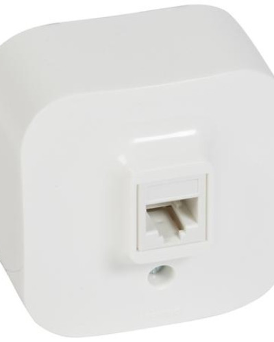 Механизм розетки телефонной RJ11, 1-на, 4 контакти белый Forix
