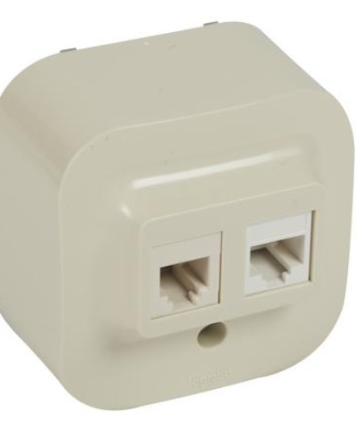 Механизм телефонной розетки RJ11+RJ45 кат, 5 UTP - Слоновая кость Forix