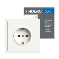 Розетка Ardero ER121-W Soft 16А с заземлением белая