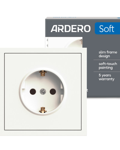 Розетка Ardero ER121-W Soft 16А с заземлением белая