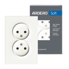 Розетка двойная Ardero ER112-W Soft 16А без заземления белая