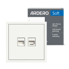 Розетка компьютерная двойная Ardero ER152PC-W Soft белая