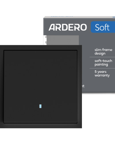 Выключатель 1-клавишный Ardero EV111L-B Soft 10А с подсветкой черный