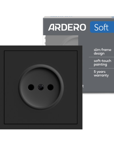 Розетка Ardero ER111-B Soft 16А без заземления черная