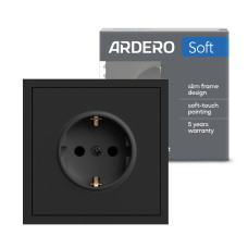 Розетка Ardero ER121-B Soft 16А с заземлением черная